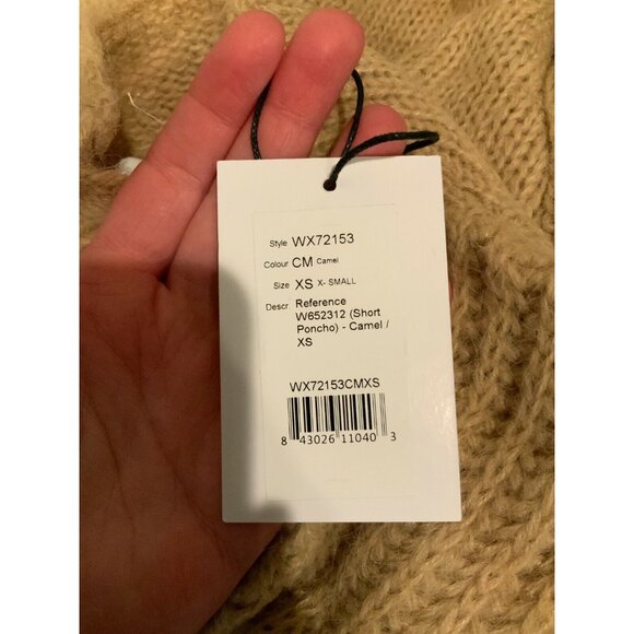 Project Naadam Camel Open Knit Turtleneck Sweater/Short Poncho, Size XS, NWT! - Picture 10 of 10
